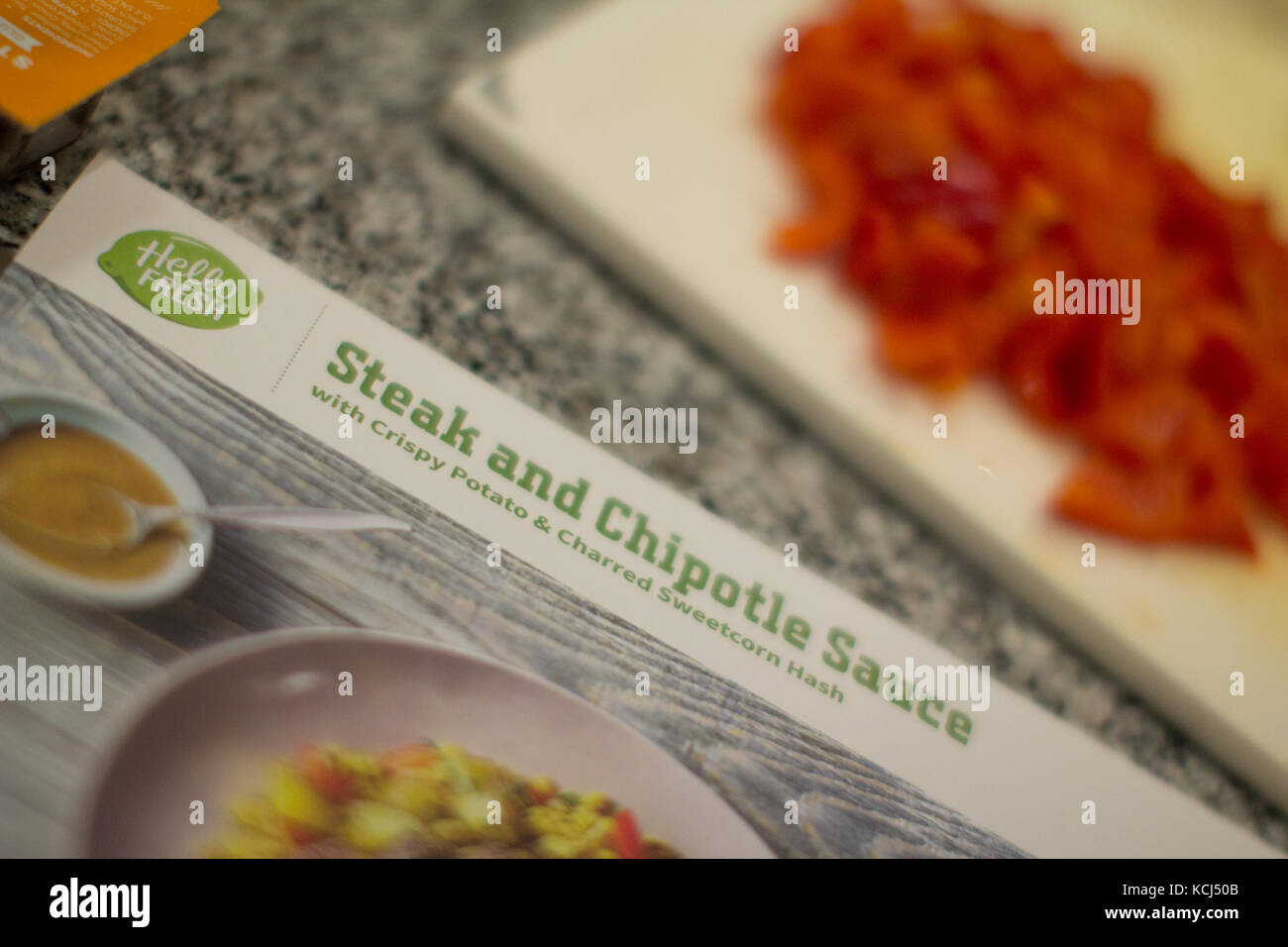 Hello Fresh, fresh food delivery service Stock Photo