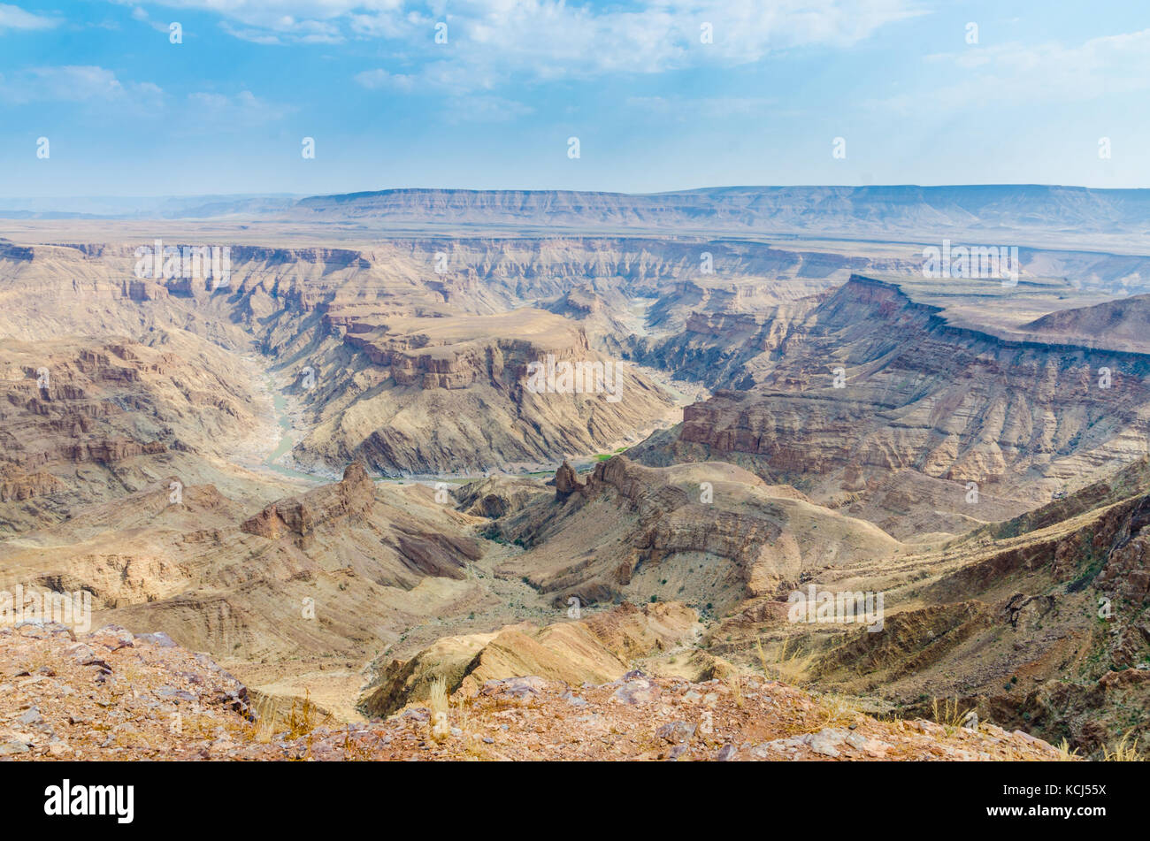 Landscape of beautiful Fish River Canyon in the south of Namibia, Southern Africa Stock Photo