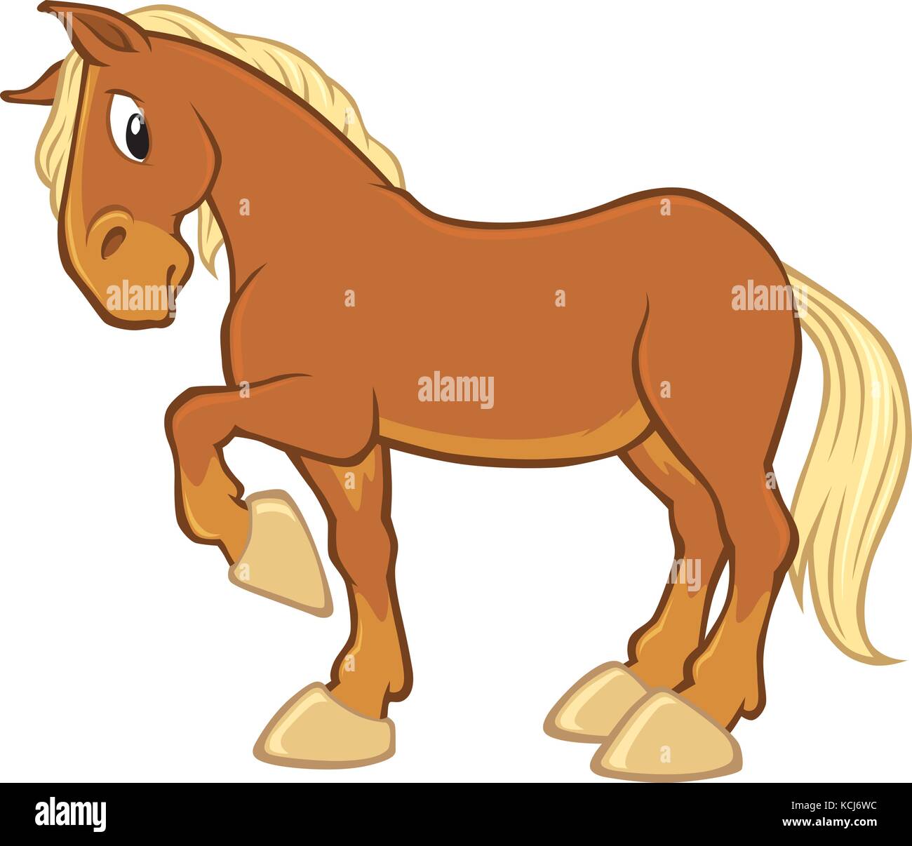 Vector Cartoon Of A Brown Horse With Beige Mane And Tale Stock Vector Image Art Alamy