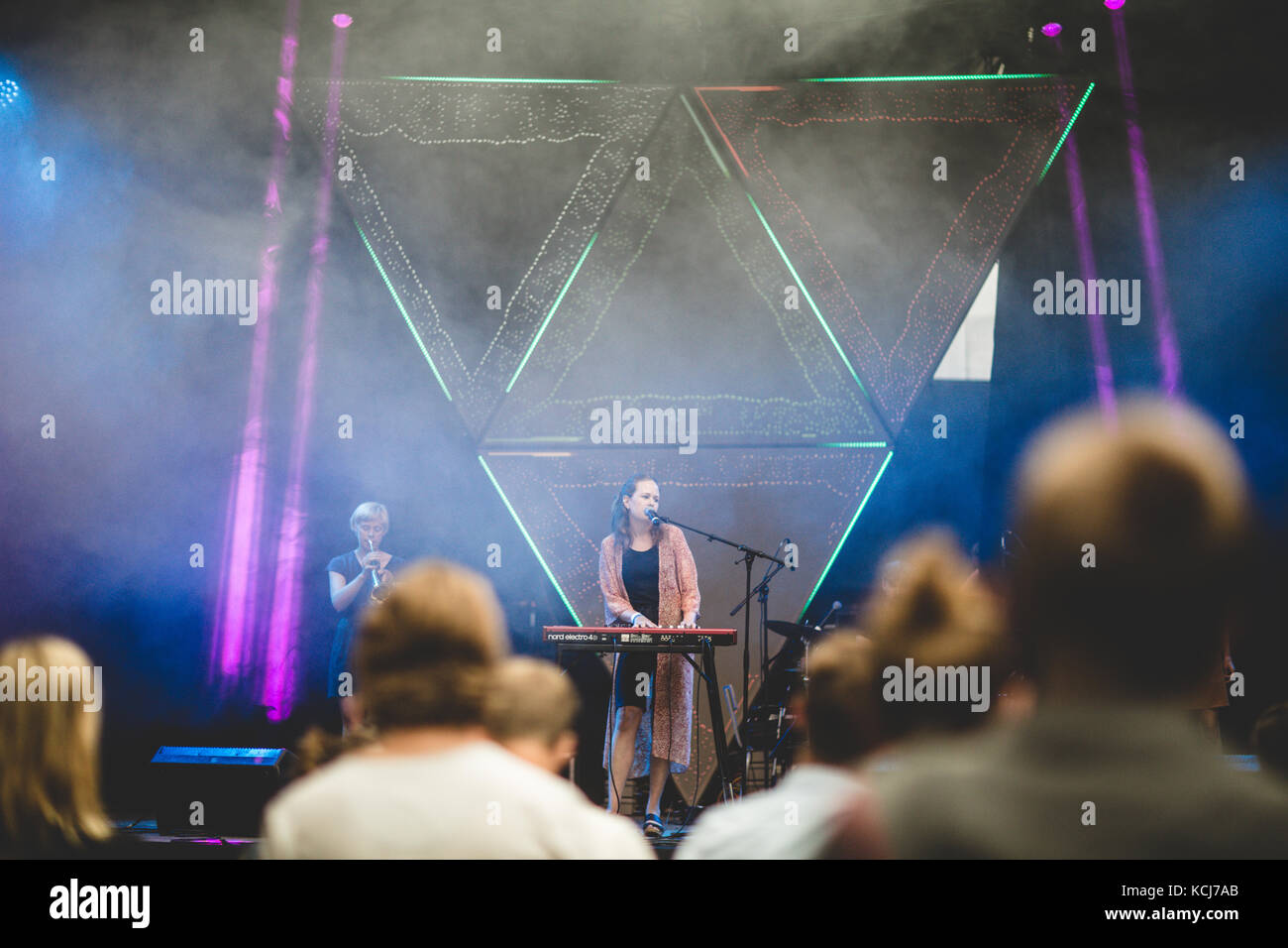 The Swedish singer, songwriter and musician Alice Boman performs a concert at the Danish music festival Trailerpark Festival 2014 in Copenhagen. Denmark, 31/07 2014. Stock Photo