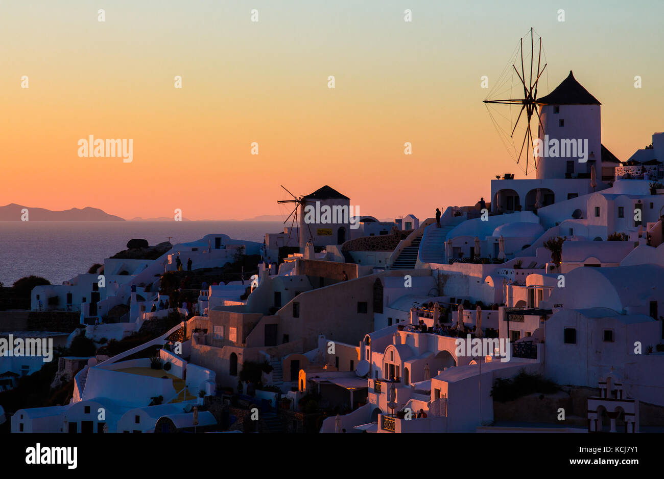 sunset at Oia Stock Photo Alamy
