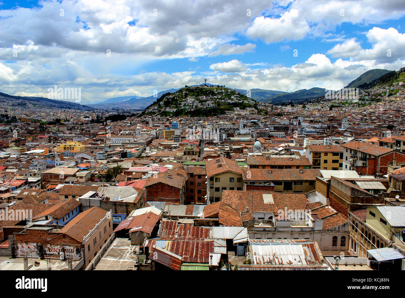 El panecillo, panorama of Quito, Ecuador Stock Photo