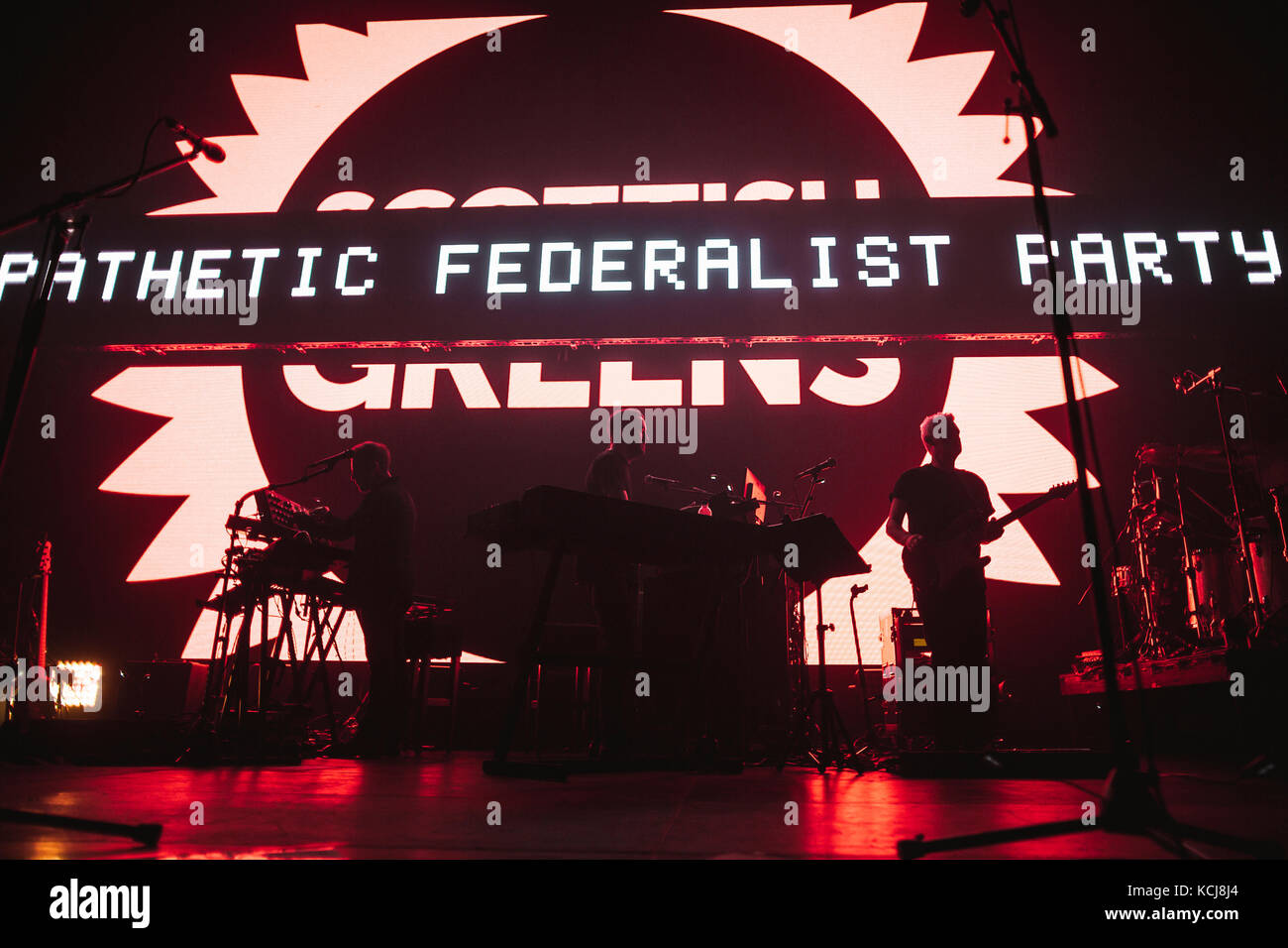 The English trip hop group Massive Attack performs a live concert at Forum in Copenhagen. Denmark, 16/08 2016. Stock Photo