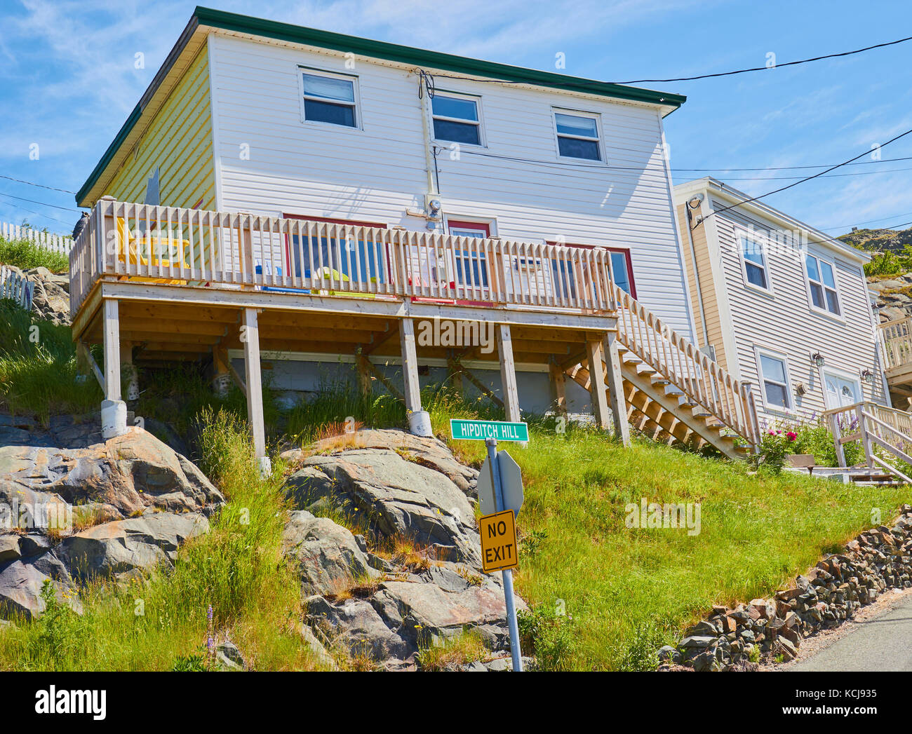 Traditional wooden houses on Hipditch Hill in the neighbourhood of Signal Hill, St John's