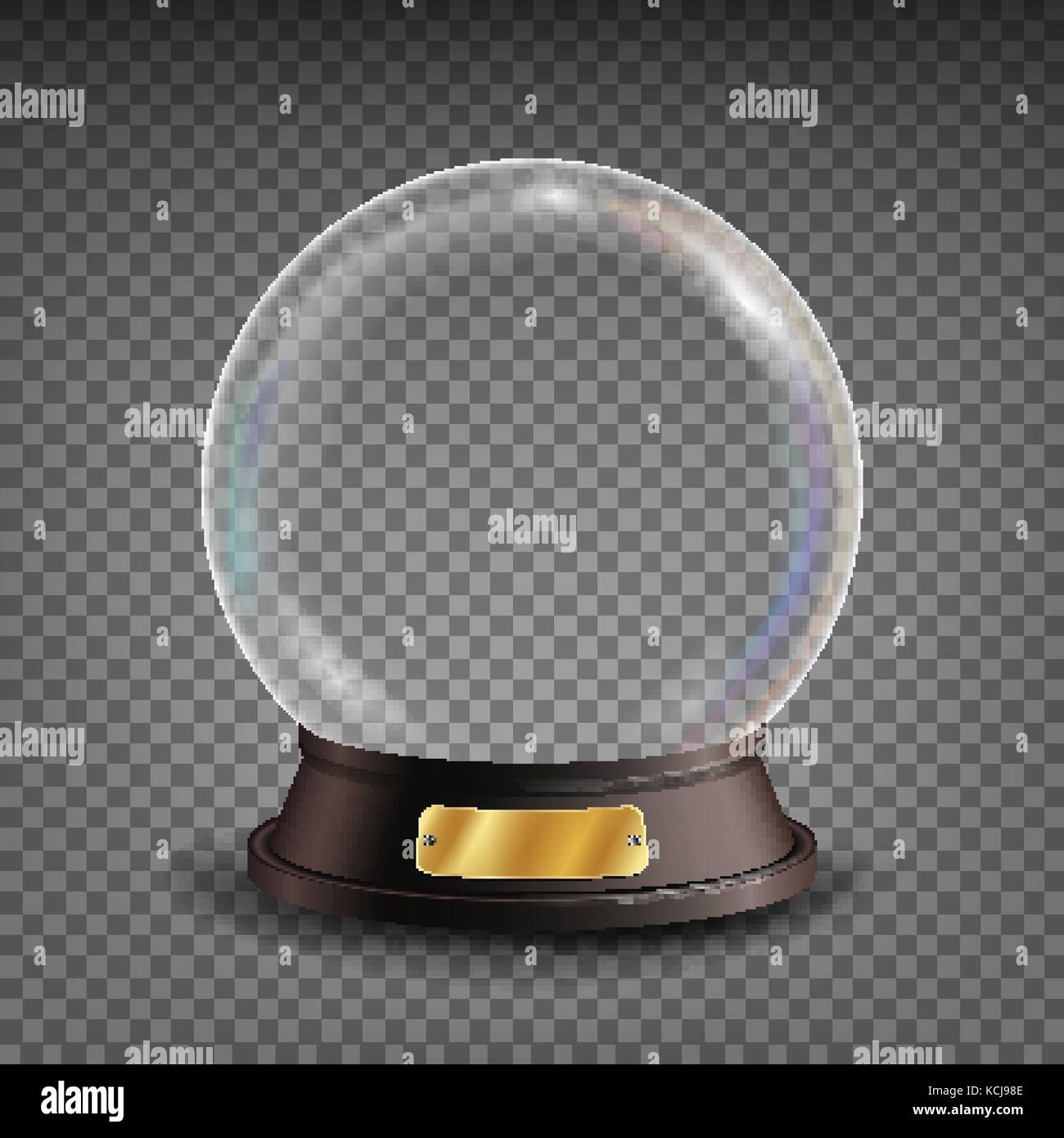Empty Snow Globe Vector. Shadows, Reflection And Lights. Glass Sphere ...