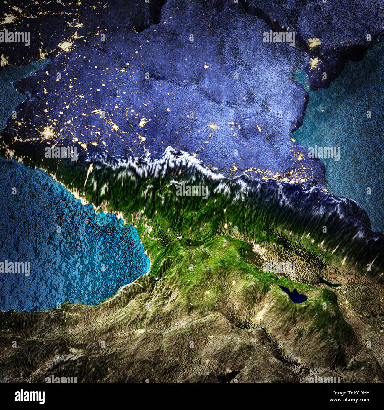 Caucasus Mountains Map Hi Res Stock Photography And Images Alamy Caucasus Space 3d Rendering KCJ9MY 