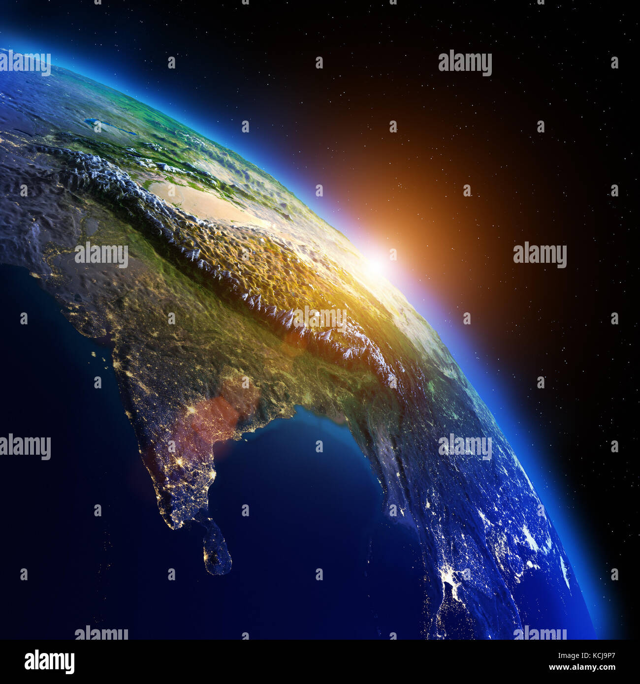 World geography 3d rendering planet Stock Photo
