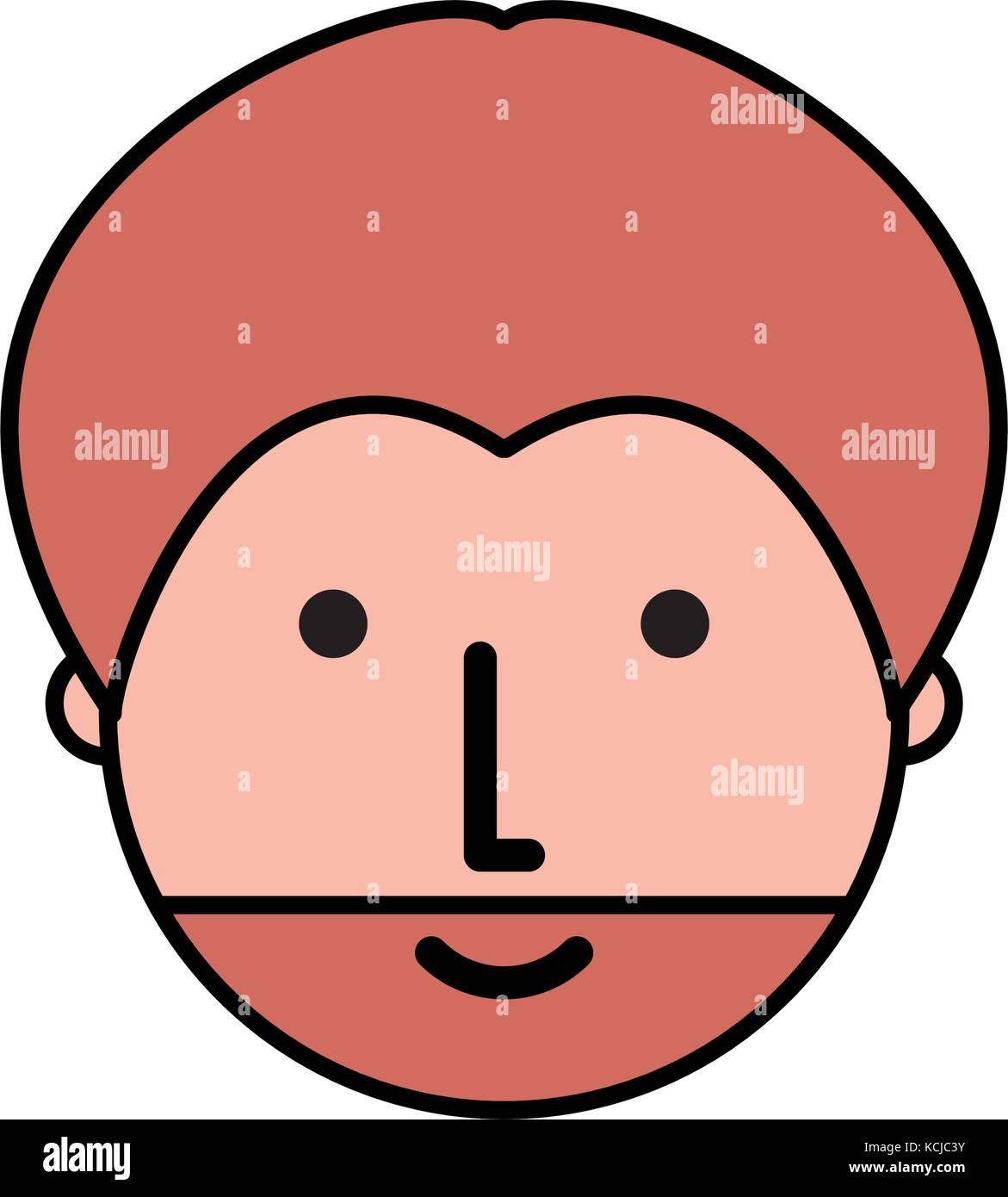 colorful face man with beard over white background vector illustration ...