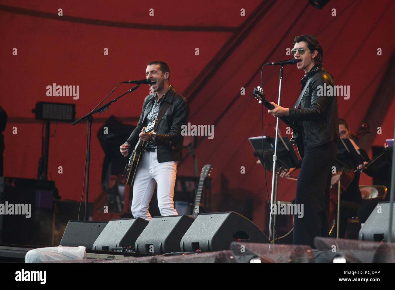 The English band The Last Shadow Puppets performs a live concert at the