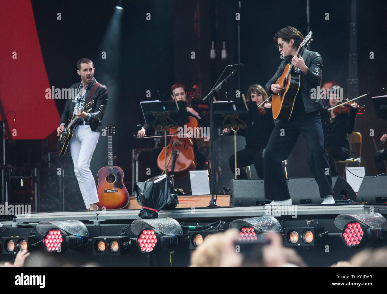The English band The Last Shadow Puppets performs a live concert at the