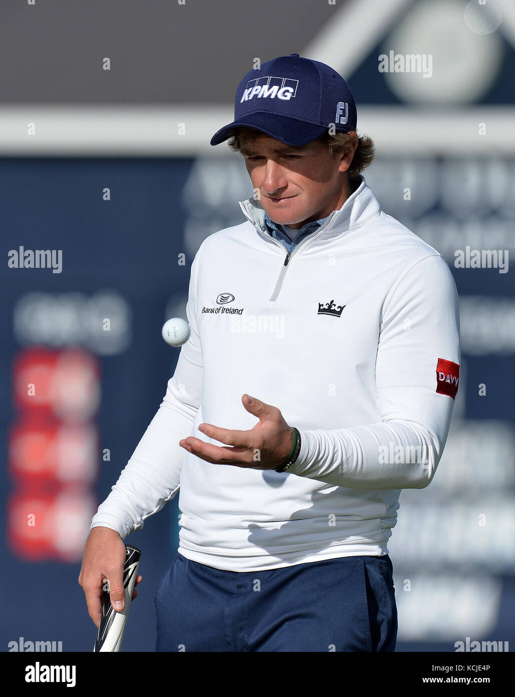 Ireland's Paul Dunne during day one of the Alfred Dunhill Links Championship at St Andrews. Stock Photo