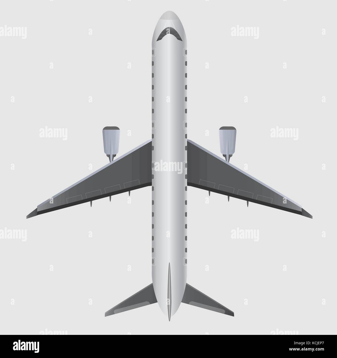 Top View of Narrow Body Passenger Jet Airplane vector Stock Vector ...