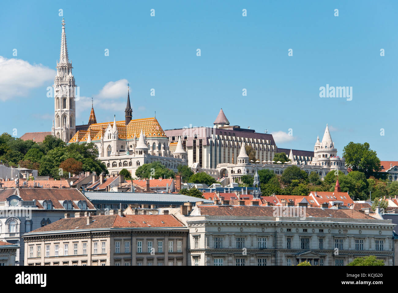 A view of the Buda side of Budapest with The Fisherman's Bastion and ...