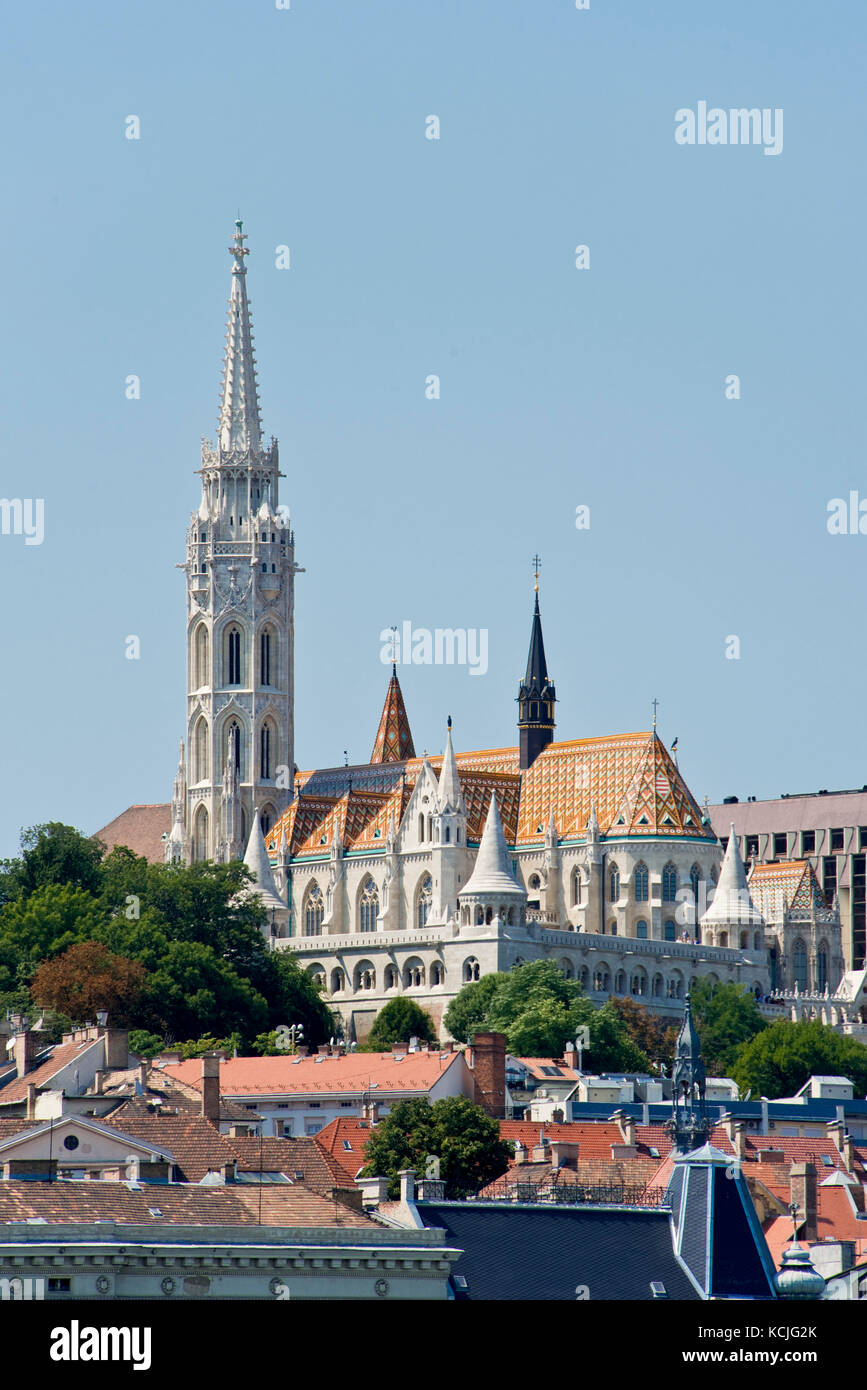 A view of the Buda side of Budapest with The Fisherman's Bastion and ...