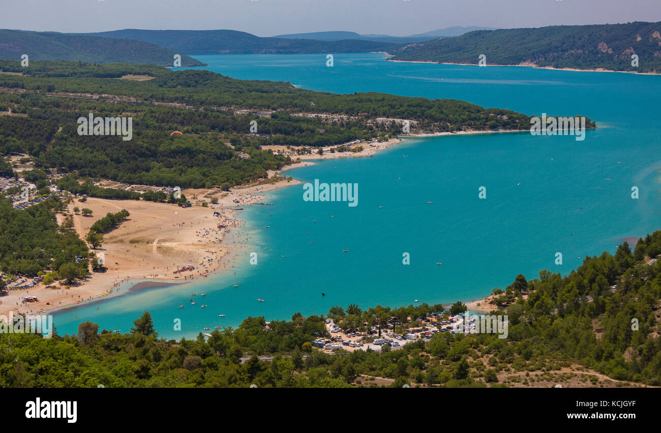 LAKE OF SAINTE-CROIX, PROVENCE, FRANCE - Man-made lake, lac de Sainte-Croix. Stock Photo