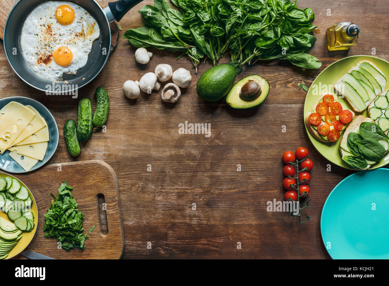 healthy breakfast ingredients Stock Photo - Alamy