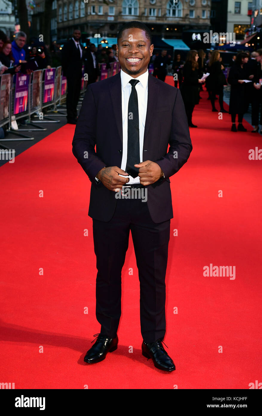 Jason Mitchell attending the Premiere of Mudbound as part of the BFI