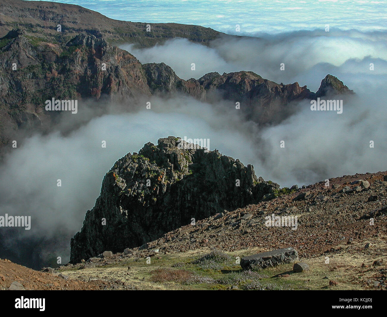 mountains in the clouds, Funchal, Madeirã, Portugal Stock Photo