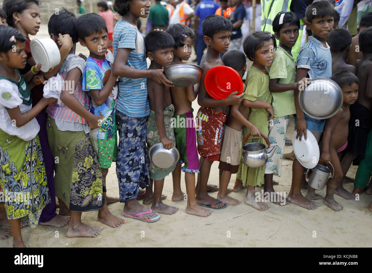 October 4, 2017 - Cox's Bazar, Bangladesh - Rohingya refugee children ...