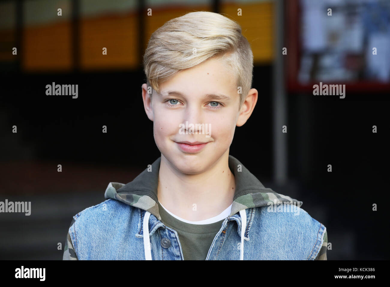 Norwegian youth actor Odin Eikre (13) arriving to the Abaton Cinema for the 'Michel' Children and Youth Film Festival in Hamburg, Germany, 06 June 2017. The Festival was inaugurated with the screening of the film 'Oskar's America'. The festival runs until 14 October. Photo: Georg Wendt/dpa Stock Photo