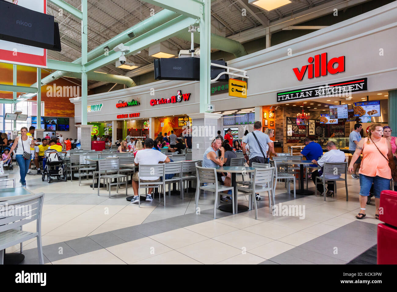 Restaurants and cafes inside Premium Outlets shopping mall, International  Drive, Orlando, Florida, USA Stock Photo - Alamy