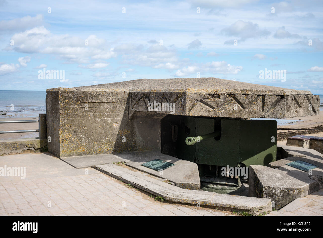 A German pillbox in the town of SaintAubinsurMer, Normandy, France Stock Photo Alamy