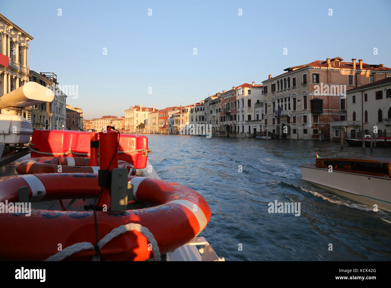 Venice Italy Grand Canal from the vaporetto an boat to transport to ...