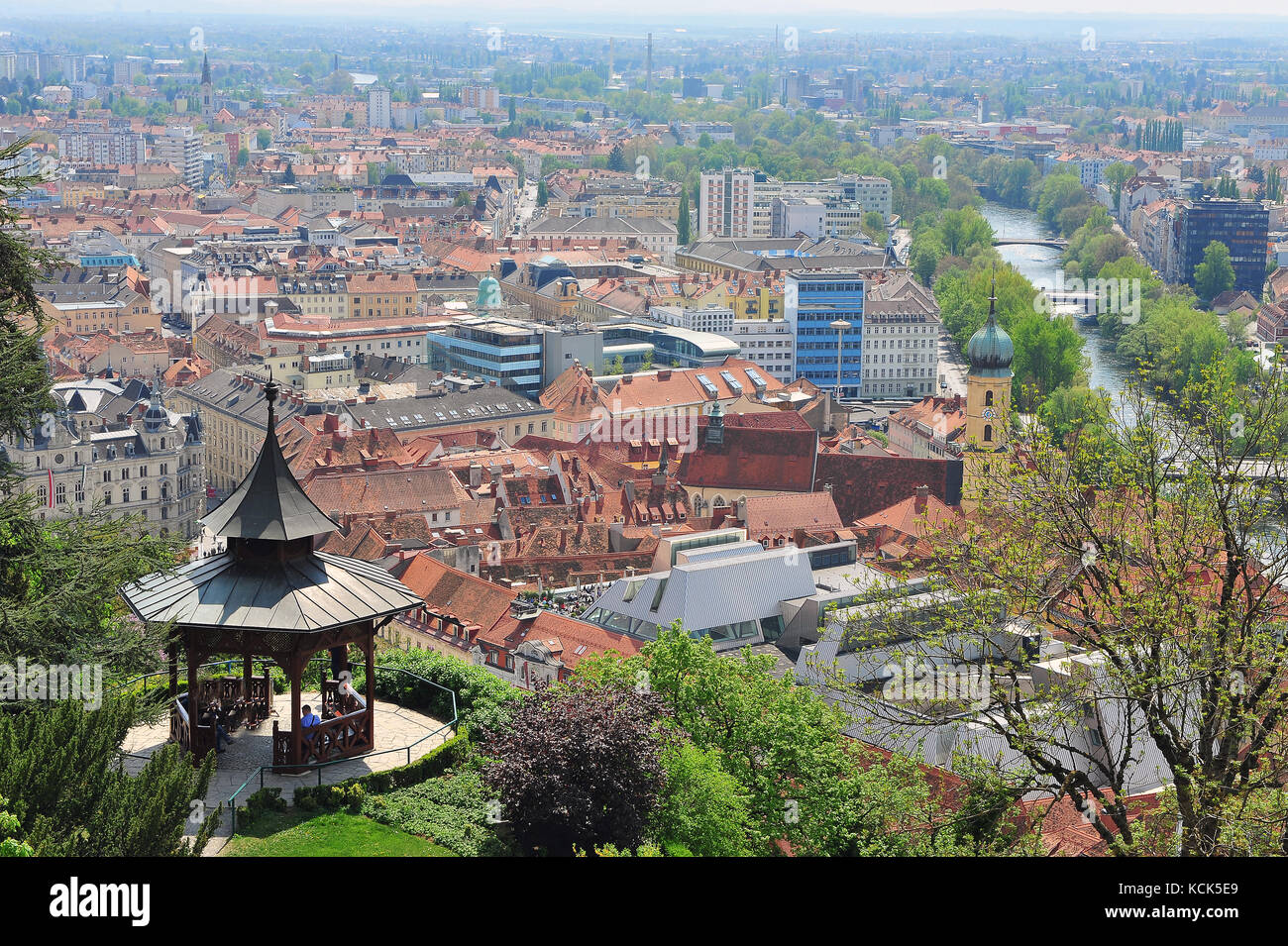 Summer view of Graz city park and skyline, Austria Stock Photo - Alamy