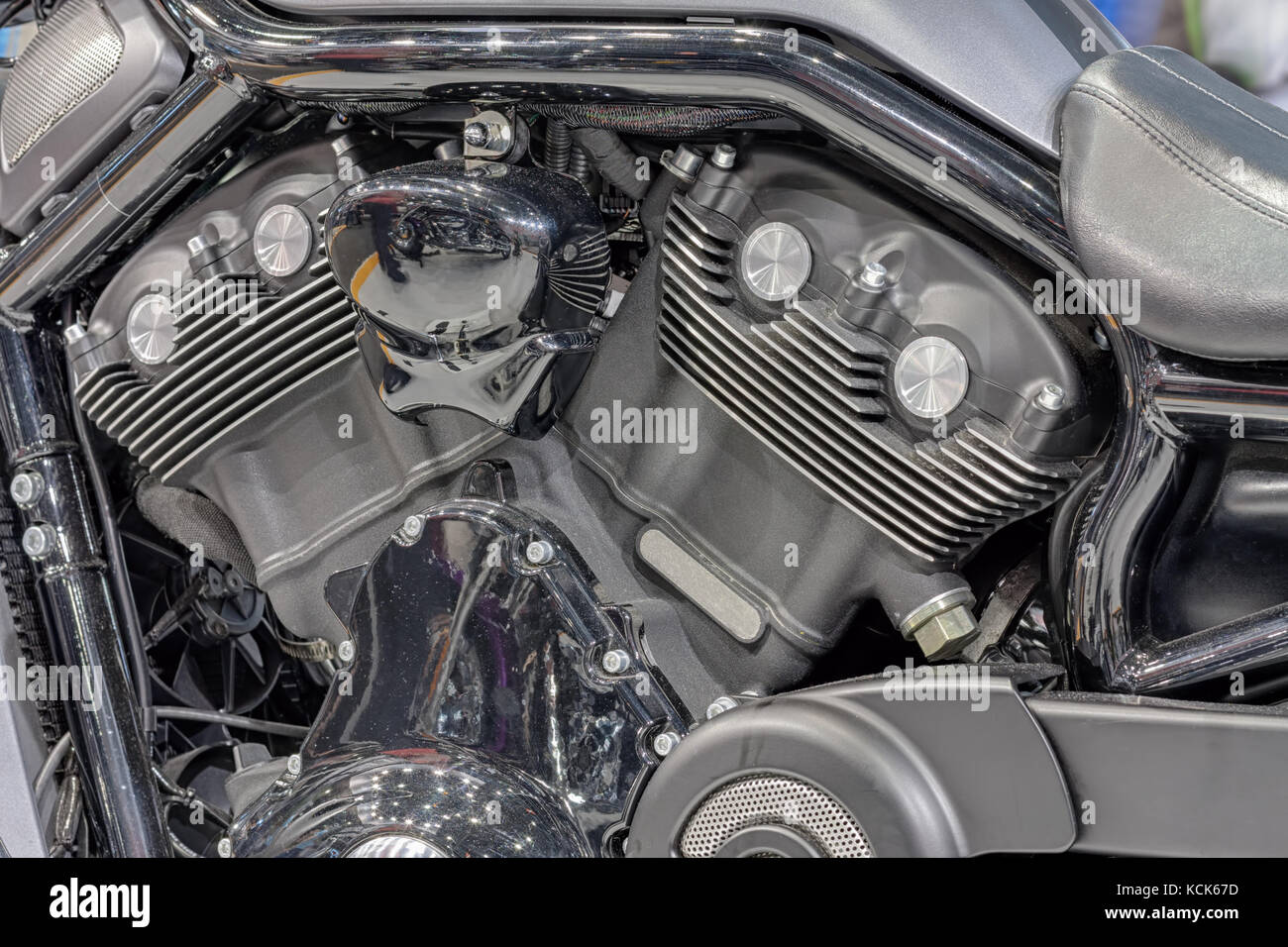 Detail of liquid cooled engine of motorcycle Stock Photo Alamy