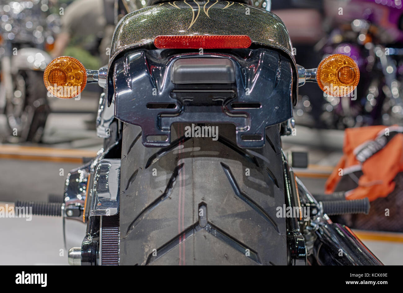 Close up of rear lights of motorcycle Stock Photo Alamy