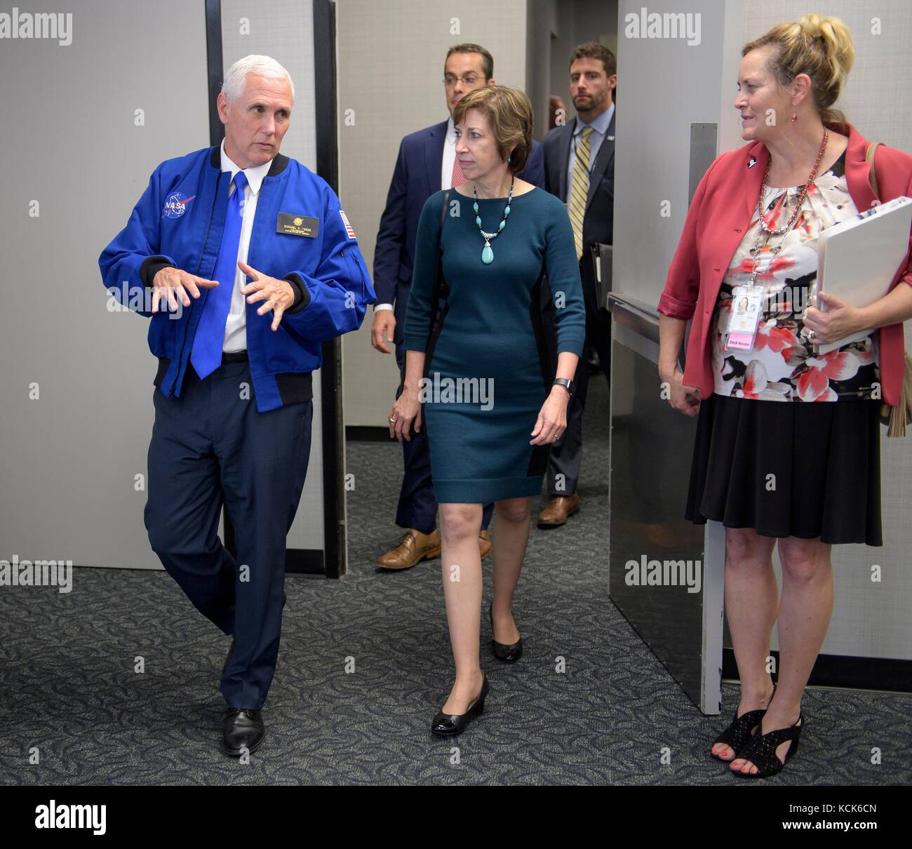 NASA Johnson Space Center Director Ellen Ochoa (right) Gives U.S. Vice ...