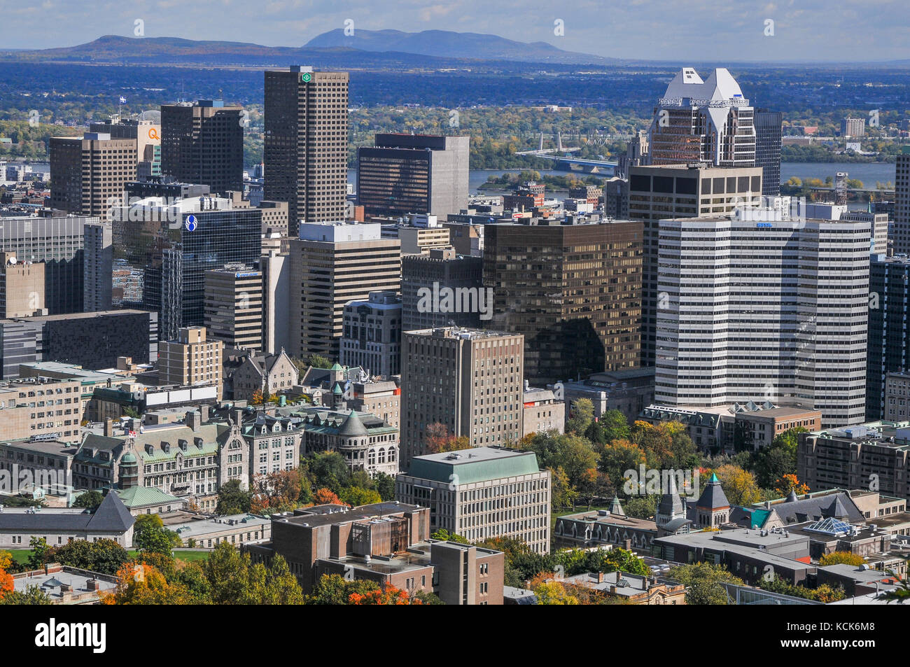 Skyline of Montreal, Quebec, Canada Stock Photo