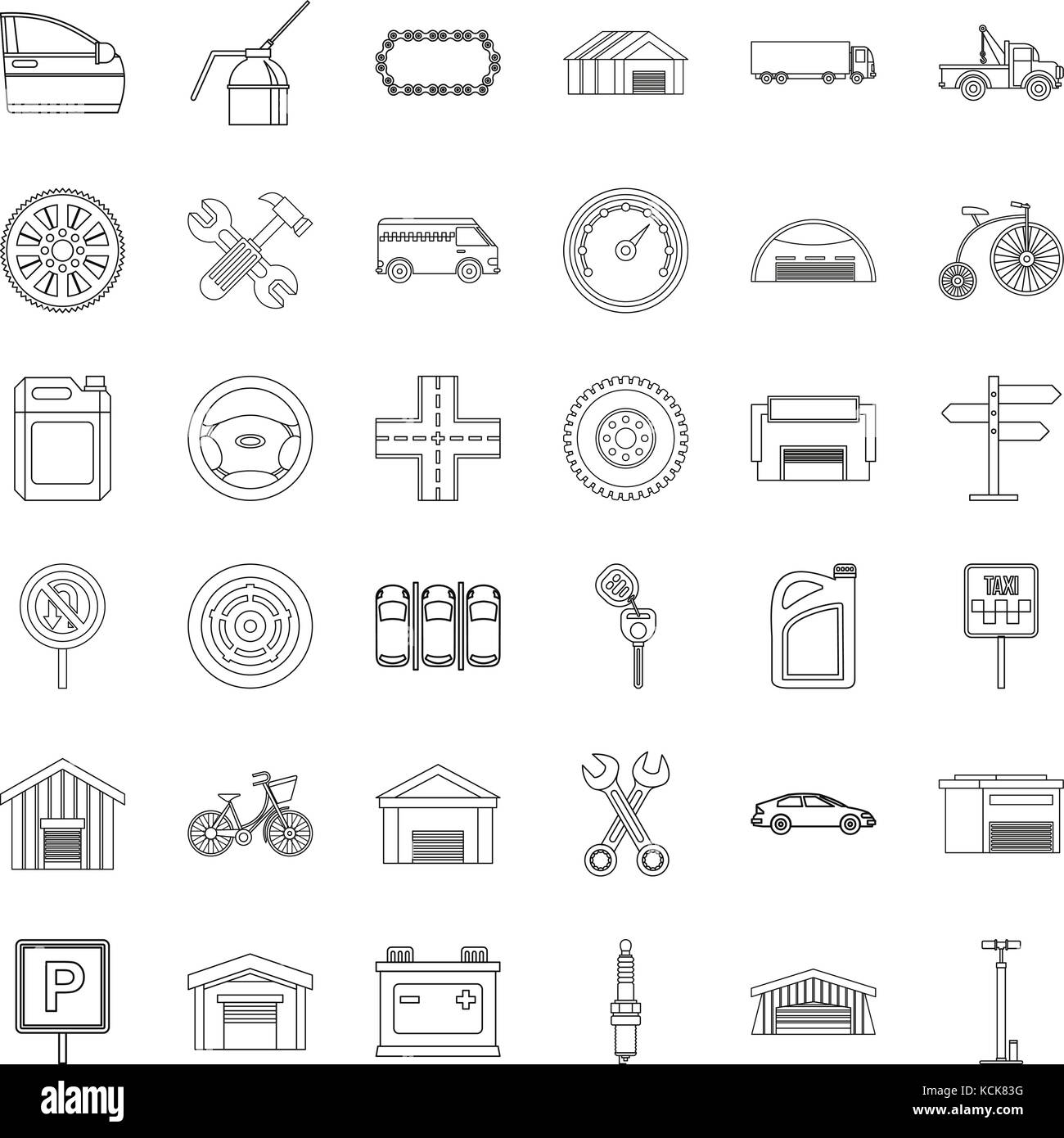 Towing icons set, outline style Stock Vector Image & Art - Alamy