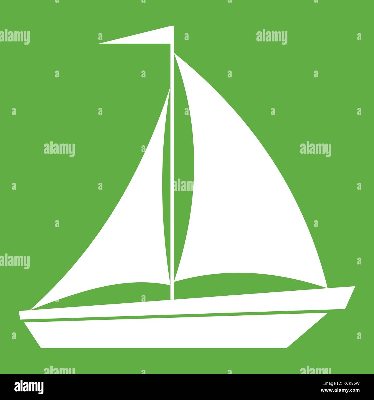 Boat with sails icon green Stock Vector Image & Art - Alamy