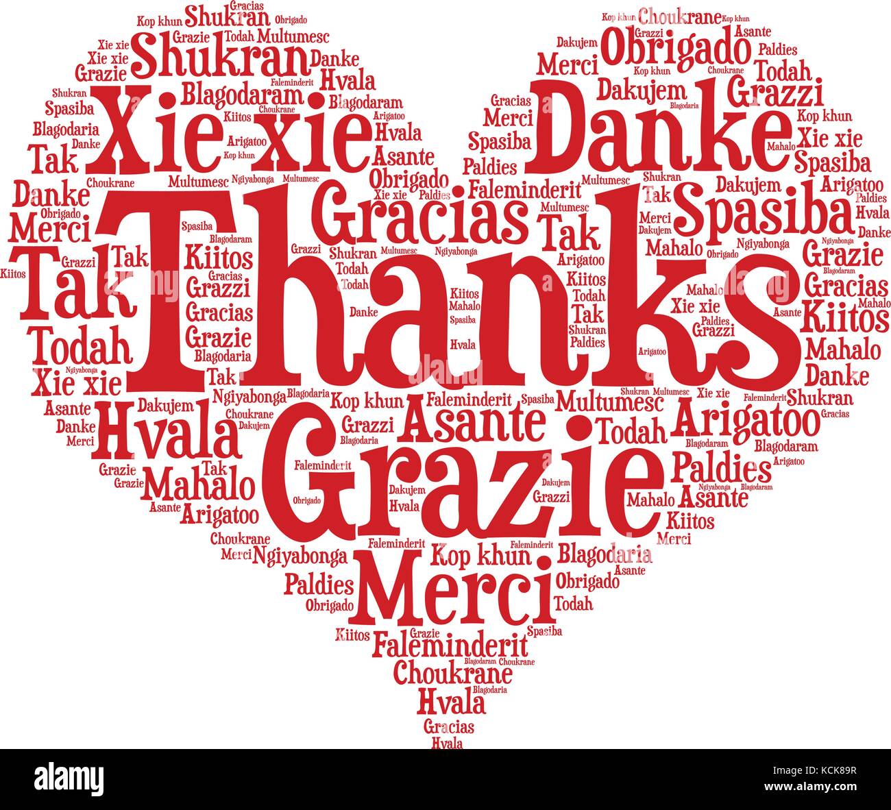 Words cloud, concept of thanks made with heart shape and tags on white ...