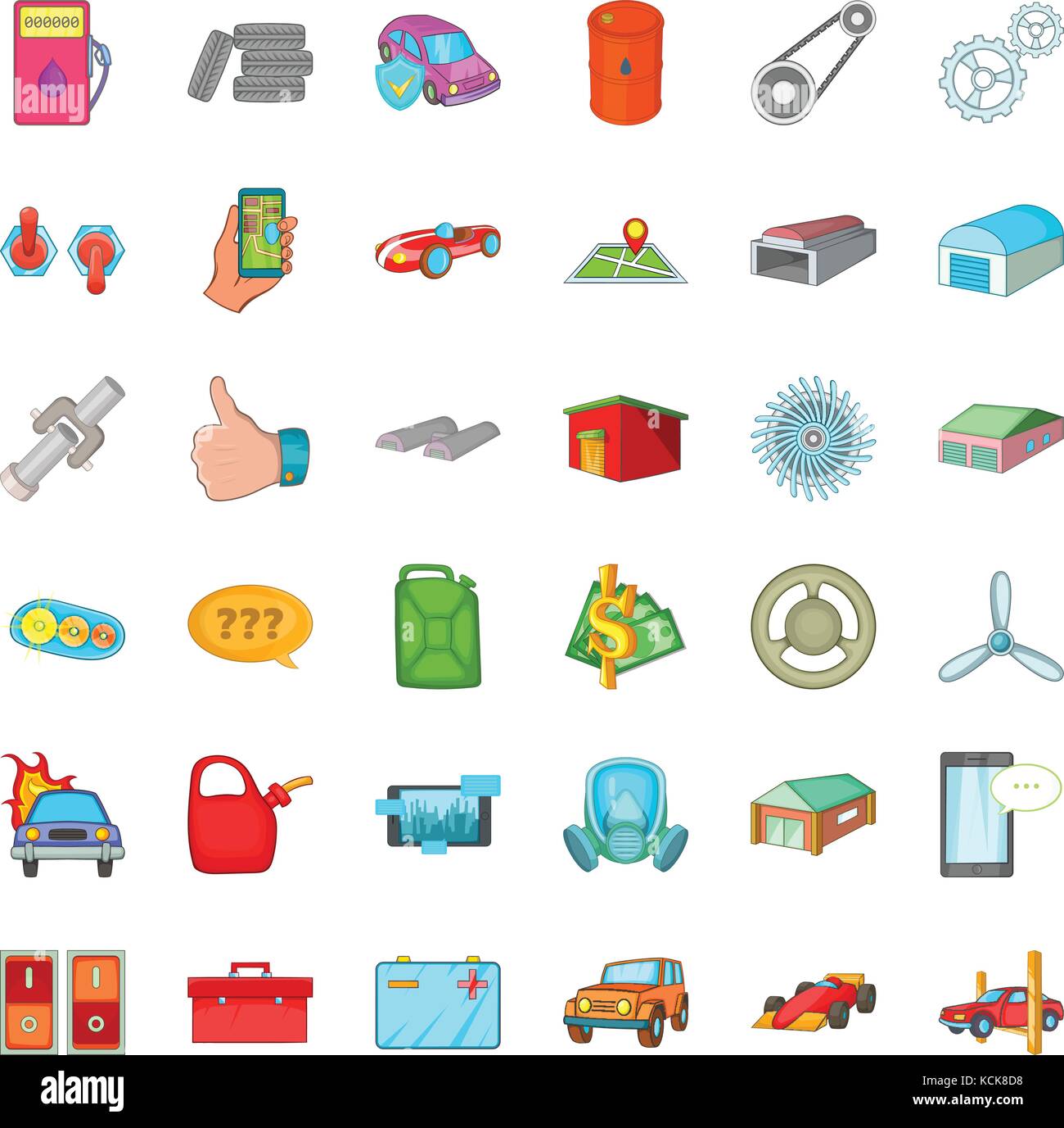 Transport icons set, cartoon style Stock Vector Image & Art - Alamy