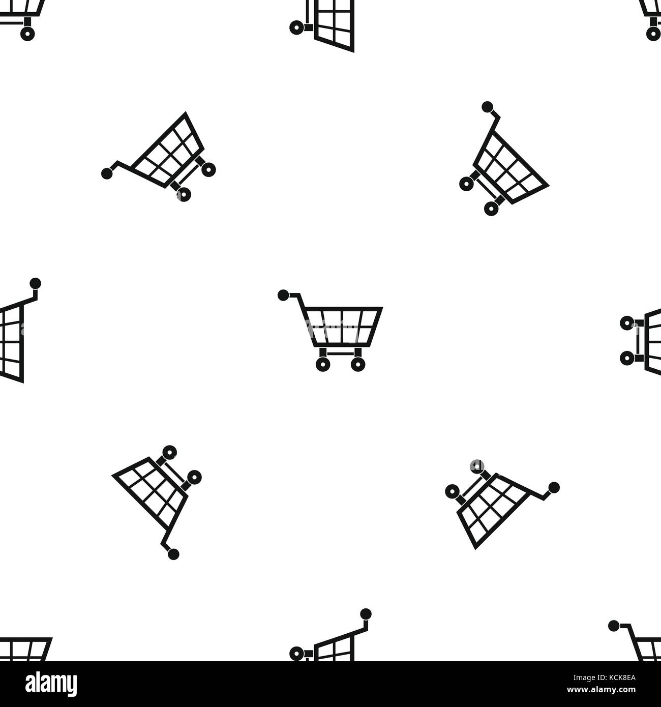 Shopping cart pattern seamless black Stock Vector Image & Art Alamy