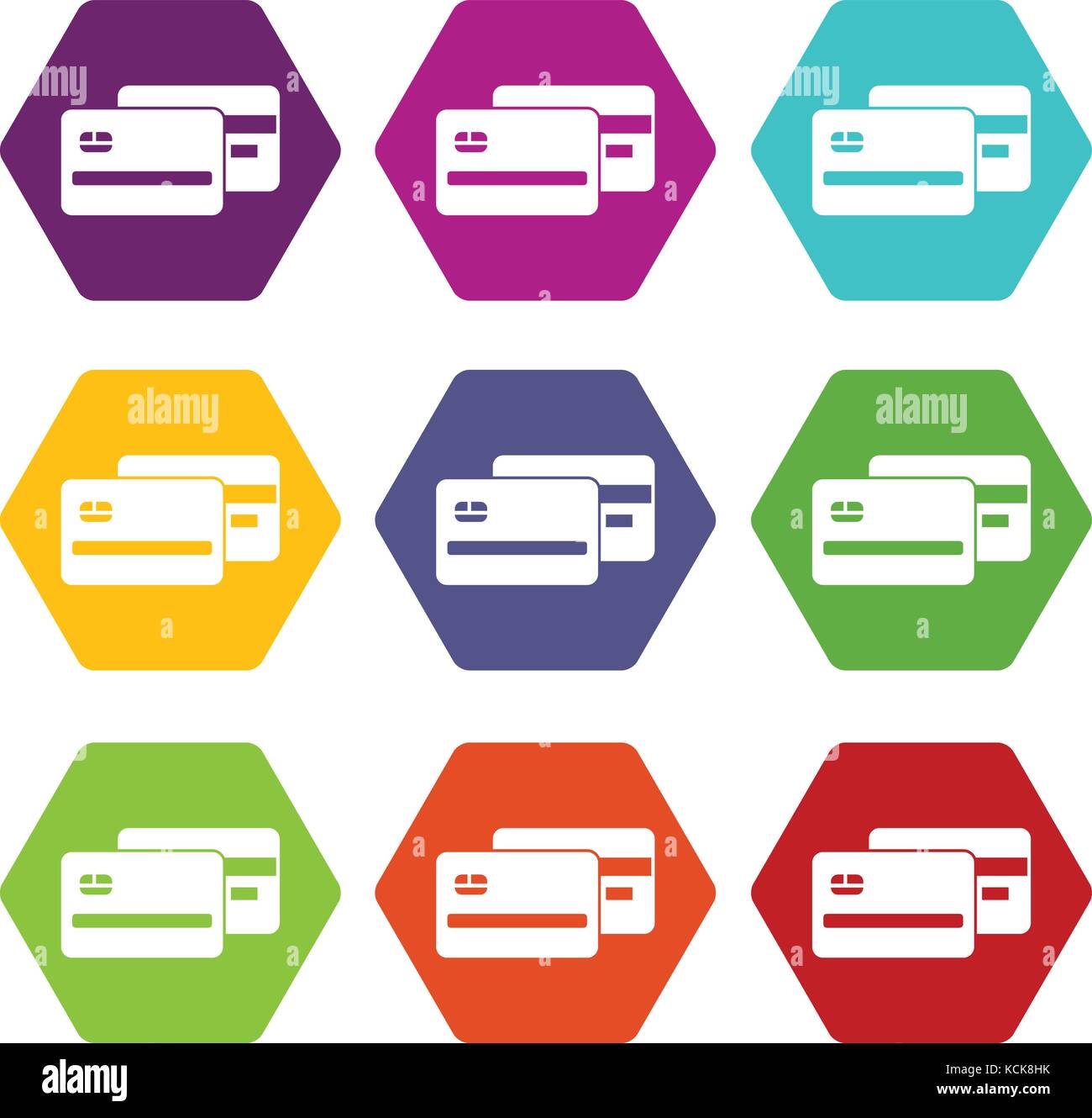 Credit card icon set color hexahedron Stock Vector Image & Art - Alamy