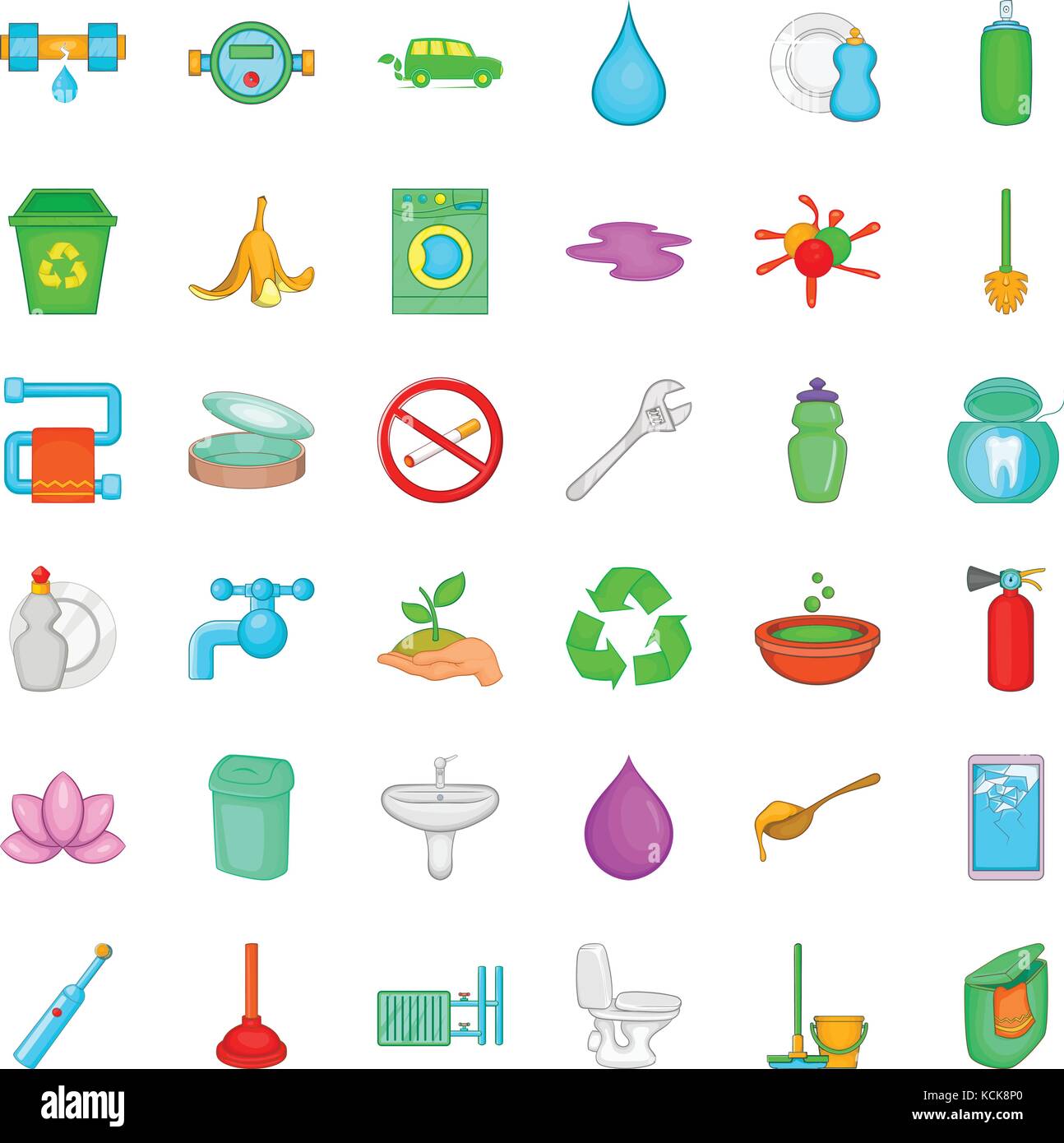Ecology icons set, cartoon style Stock Vector Image & Art - Alamy