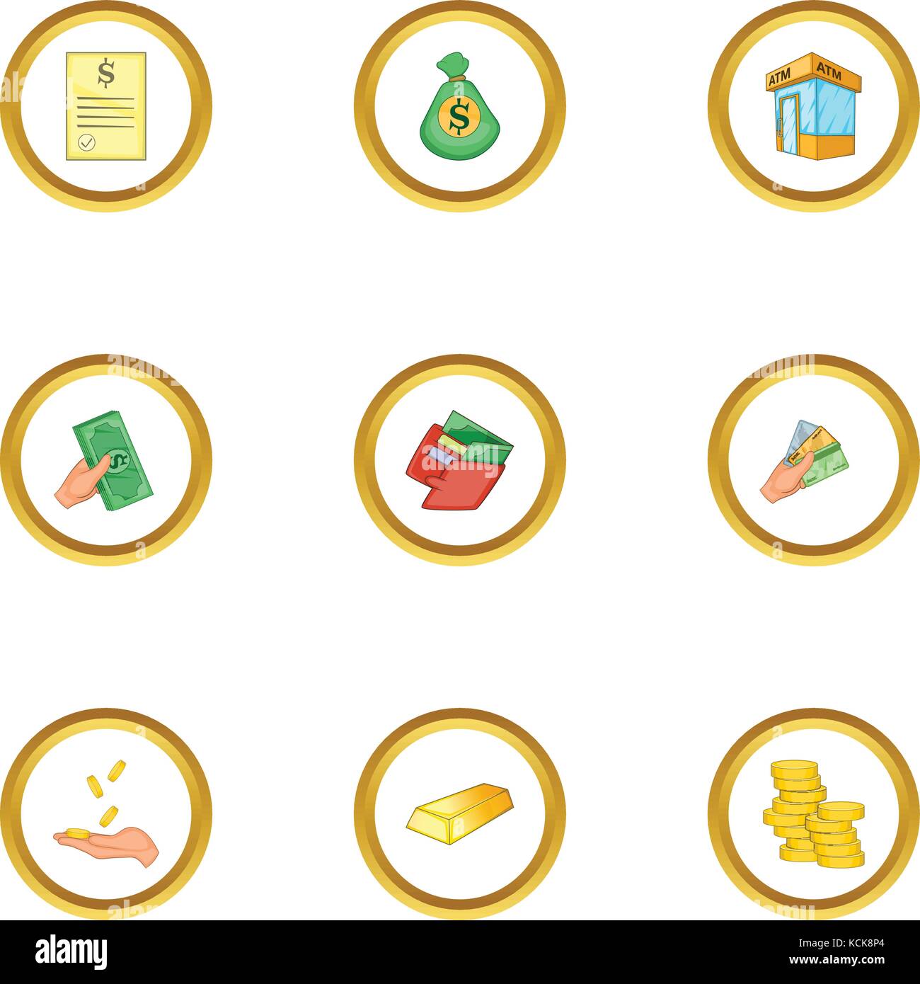 Bank icons set, cartoon style Stock Vector Image & Art - Alamy
