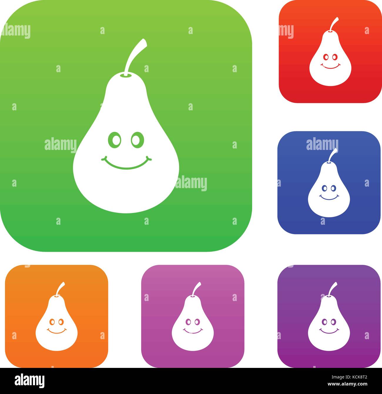 Smiling pear set color collection Stock Vector Image & Art - Alamy