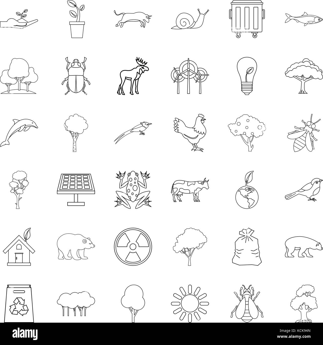 Ecology icons set, outline style Stock Vector Image & Art - Alamy