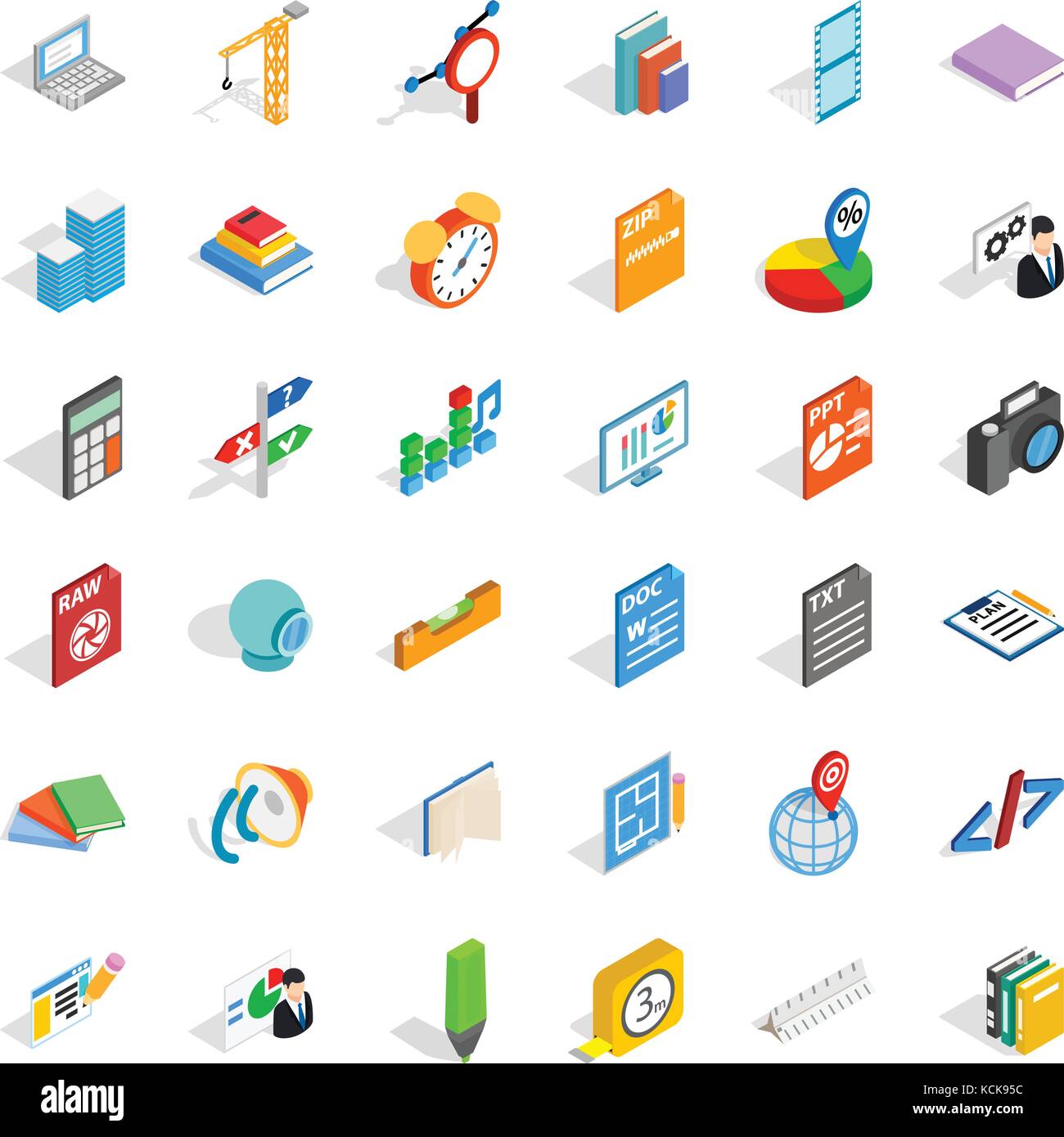 Pencil icons set, isometric style Stock Vector Image & Art - Alamy