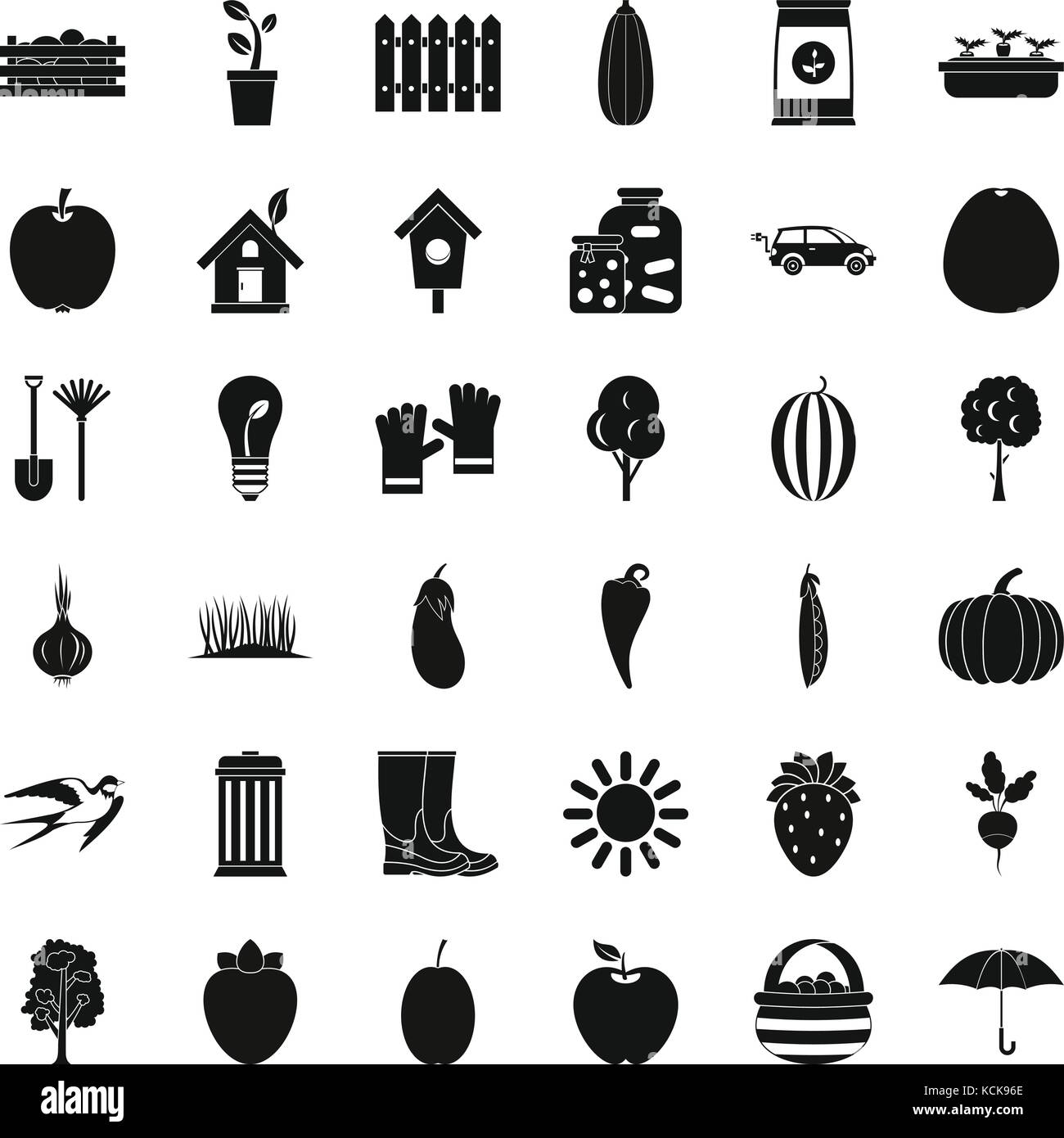 Wheelbarrow icons set, simple style Stock Vector Image & Art Alamy