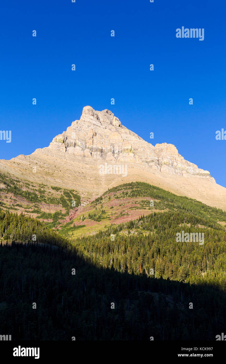 Rugged mountain peak in Waterton Lakes National Park, Alberta, Canada Stock Photo