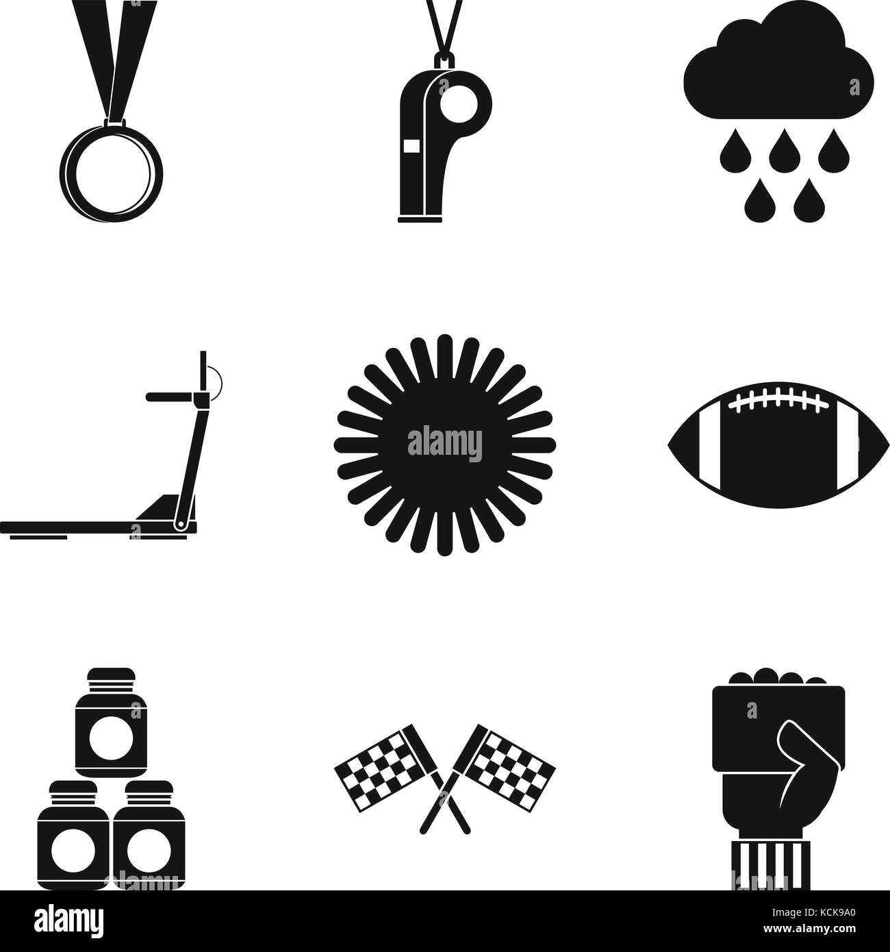 Playing on the field icons set, simple style Stock Vector Image & Art ...