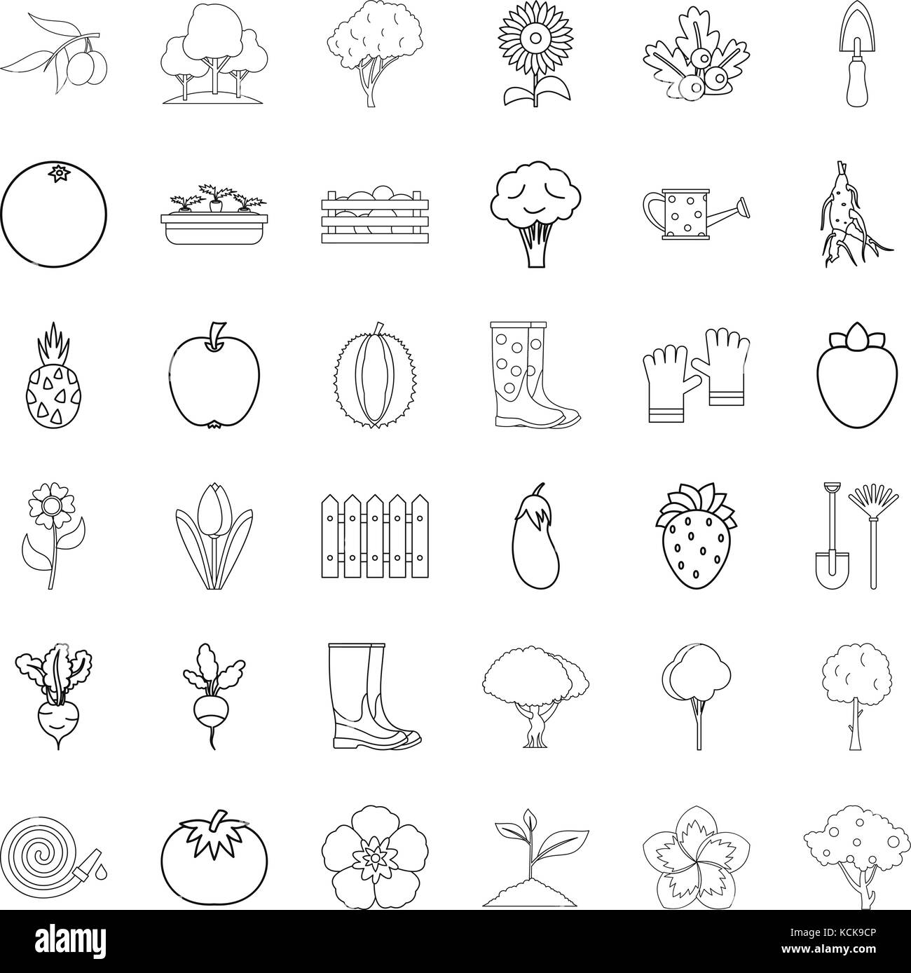 Seed icons set, outline style Stock Vector Image & Art - Alamy
