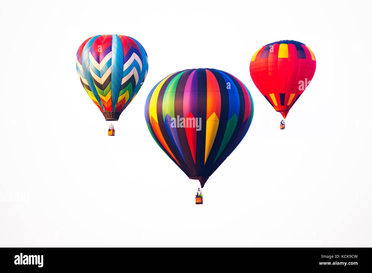 hot air balloons on white background Stock Photo