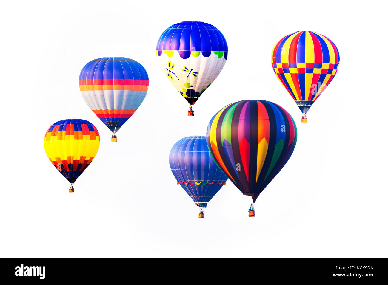 hot air balloons on white background Stock Photo - Alamy