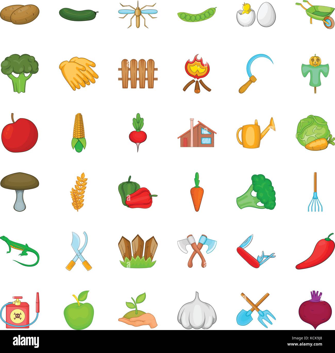 Nature icons set, cartoon style Stock Vector Image & Art - Alamy